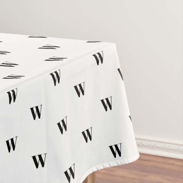 Nappe Moderne noir blanc personnalisé monogramme initial (In Situ)