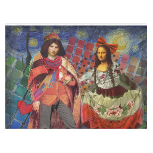 Nappe Mona Lisa Romantique Drôle Coloré Travail d'art