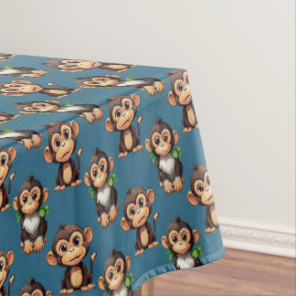 Nappe Monkey Pattern Design Blue 