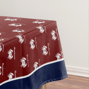 Nappe Monogramme Burgundy Marine Bleu Crabe Blanc Nautiq