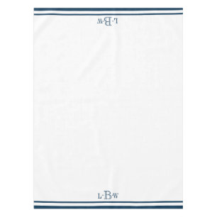 Nappe Monogramme de bordure bleu classique