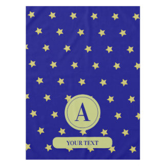Nappe Monogramme élégant à motif étoile or et bleu