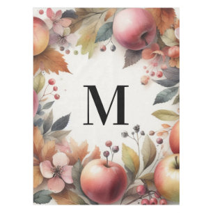 Nappe Monogramme Pommes de chute en couleurs pastel aqua