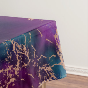 Nappe Moody Luxe Marble Profond violet et Turquoise or