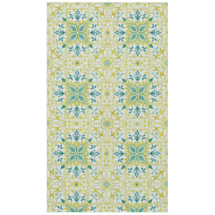 Nappe Morris Vin jaune Turquoise & Motif Fleur
