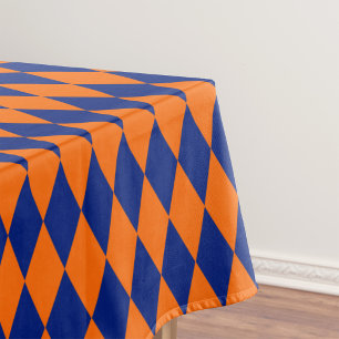 Nappe Motif à carreaux Harlequin orange et bleu