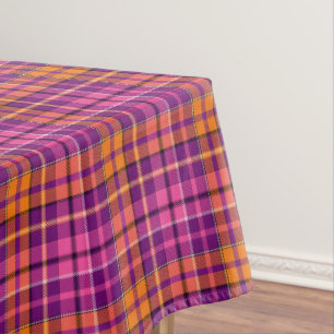 Nappe Motif à carreaux Tartan Orange Rose Violet
