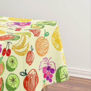Nappe Motif à doodle de fruits assoré