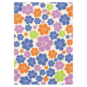 Nappe Motif à fleurs - Bleu, Orange, Violet, Vert