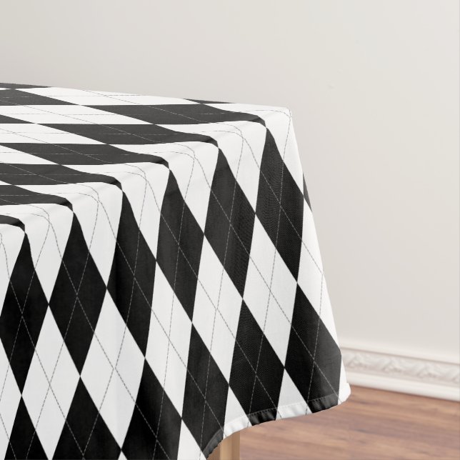 Nappe Motif à motifs de losanges noir et blanc élégant (In Situ)