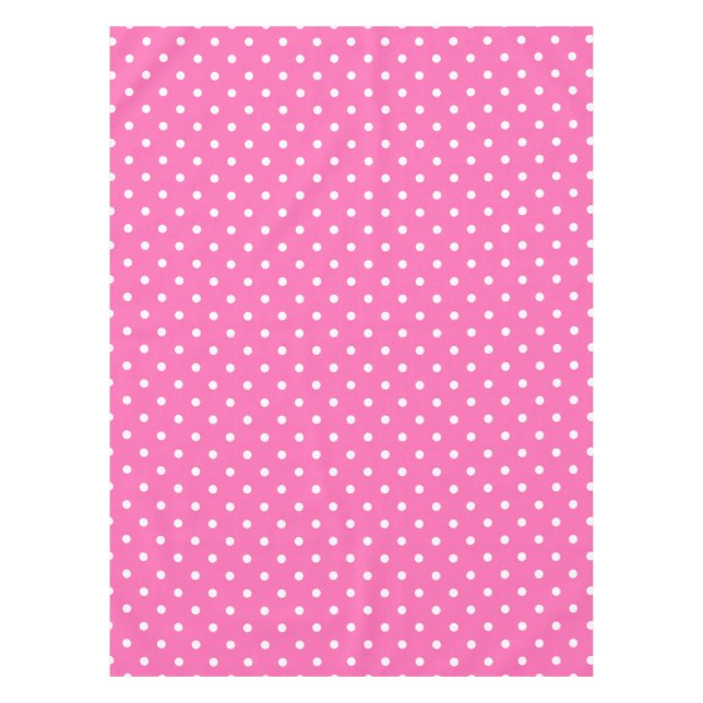 Nappe Motif à points de polka rose chaud et blanc (Devant)
