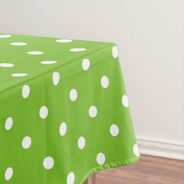 Nappe Motif à points Polka vert et blanc (In Situ)