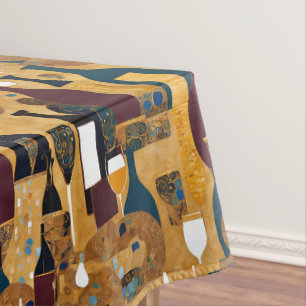 Nappe Motif à vin Gold Maroon