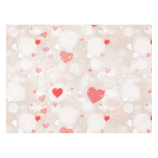 Nappe Motif Abstrait de Coeurs colorés (Devant (Horizontal))