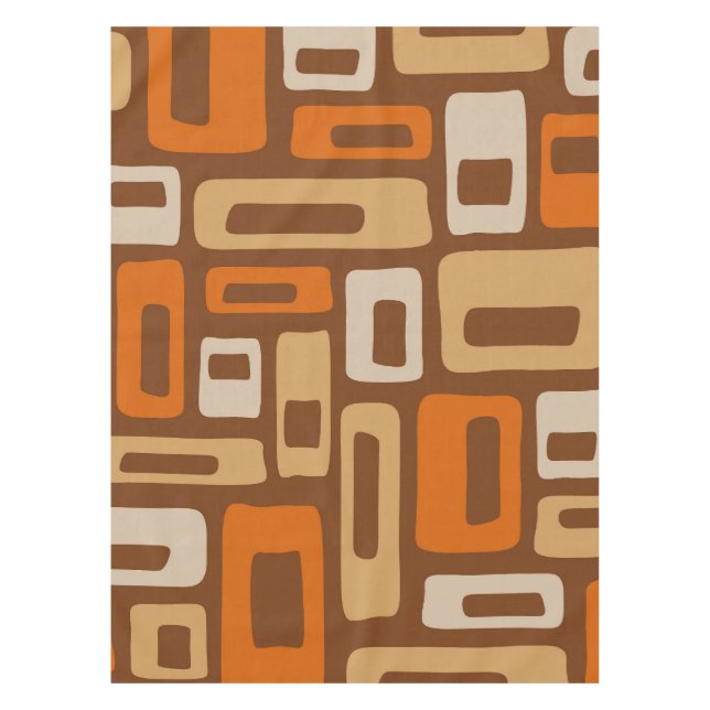 Nappe Motif Abstrait moderne rétro du milieu du siècle (Devant)