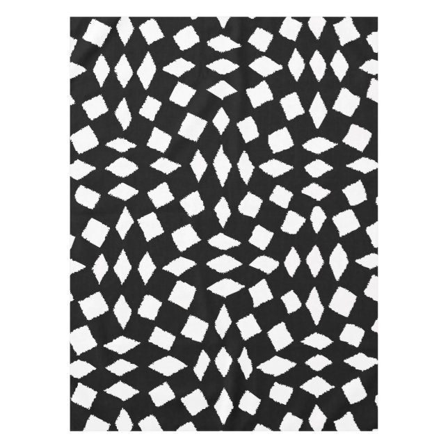 Nappe Motif Abstrait rétro noir blanc Checker (Devant)