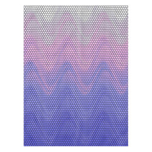 Nappe Motif Abstrait Violet Rose Hexagone