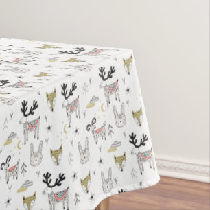 Nappe Motif animal de griffonnage de région boisée