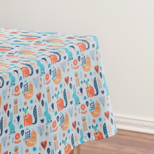 Nappe Motif animal de région boisée d'art populaire (In Situ)