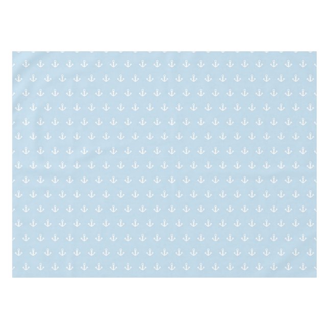 Nappe Motif avec les ancres blanches sur le bleu (Devant (Horizontal))