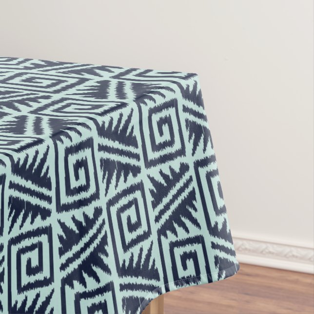 Nappe Motif aztèque d'Ikat - indigo et bleu-clair (In Situ)