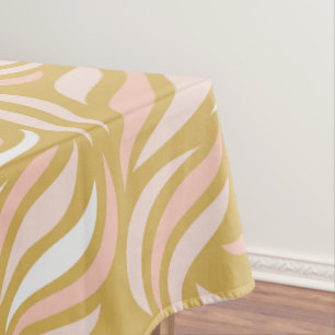Nappe Motif beige de lignes ondulées élégantes