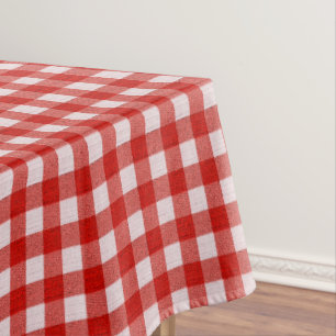 Nappe Motif blanc et rouge En vichy   À damiers coton