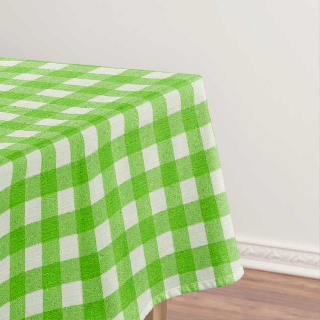Nappe Motif blanc et vert En vichy | À damiers coton (In Situ)