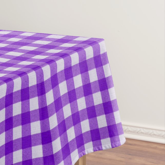 Nappe Motif blanc et violet En vichy | À damiers coton (In Situ)