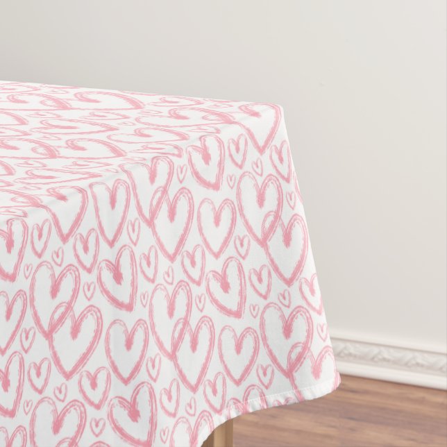 Nappe Motif blanc rose du coeur moderne (In Situ)