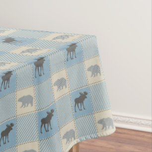 Nappe Motif bleu de cabine d'orignaux d'ours