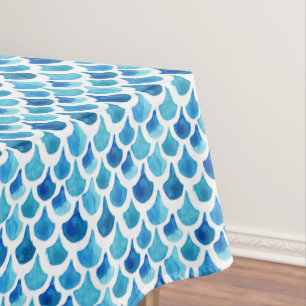 Nappe Motif bleu d'échelle d'aquarelle