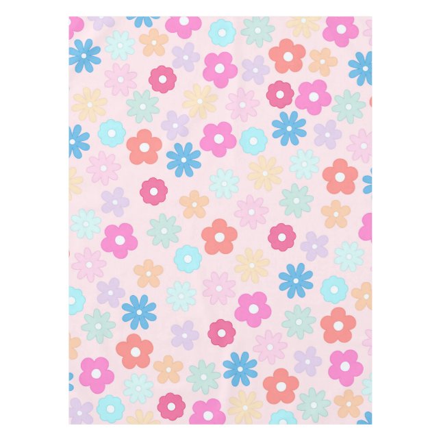 Nappe Motif Boho Rose Daisy Flowers (Devant)