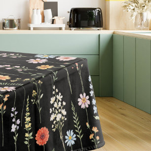 Nappe Motif botanique floral de fleurs sauvages à l'aqua