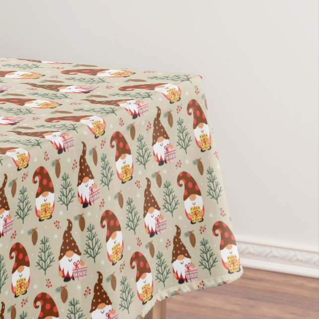 Nappe Motif cadeau Noël Gnomes (In Situ)