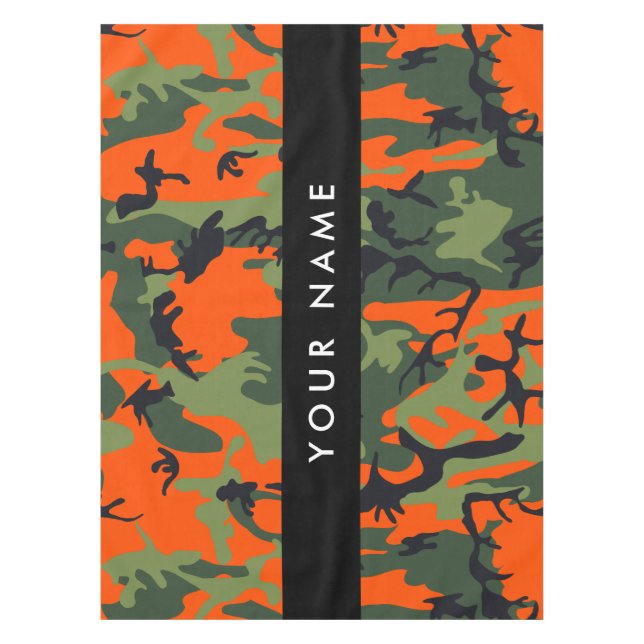Nappe Motif Camouflage orange, Votre nom, Personnaliser (Devant)