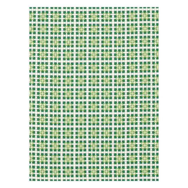 Nappe Motif carré de la forêt verte géométrique moderne (Devant)