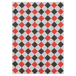 Nappe Motif CARRE - noir rouge blanc + votre arrière-pla