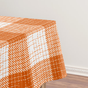 Nappe Motif carreaux à carreaux gras orange et blanc