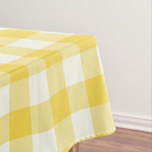 Nappe Motif carreaux gingham jaune pastel à carreaux