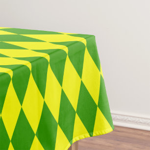 Nappe Motif Carreaux Harlequin Jaune Vert