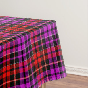 Nappe Motif carreaux tartan noir rouge violet