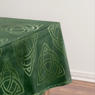 Nappe Motif celtique irlandais vert et or élégant