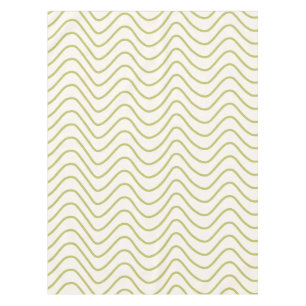 Nappe Motif Chevron Lime Green sur Crème White Zigzag