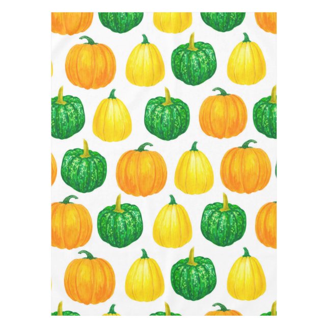 Nappe motif citrouille aquarelle (Devant)