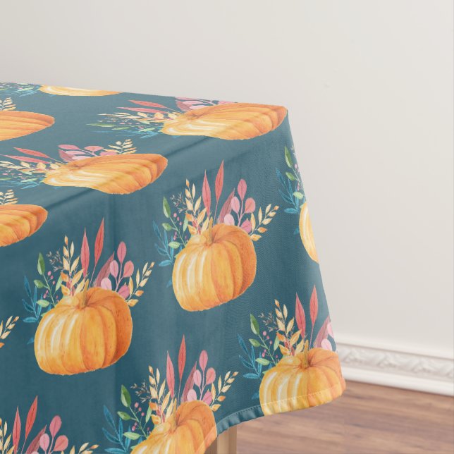 Nappe Motif Citrouille d'aquarelle orange (In Situ)