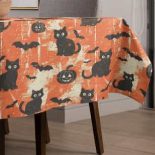 Nappe Motif Citrouille de chat noir Halloween désorganis