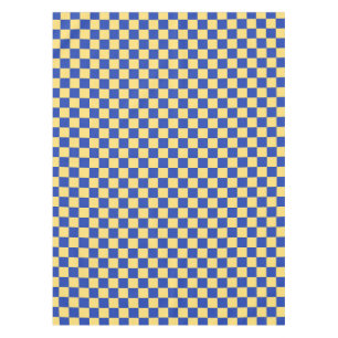Nappe Motif damier jaune beurre et bleu