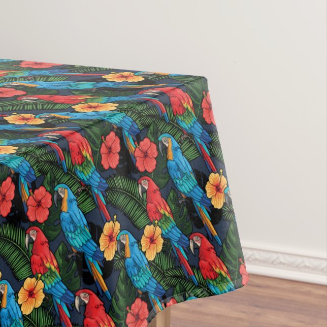 Nappe Motif d'ara et de ketmie (In Situ)
