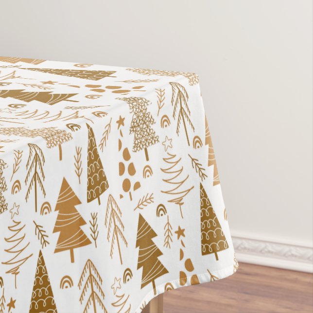 Nappe Motif d'arbre de Noël de style scandinave or (In Situ)